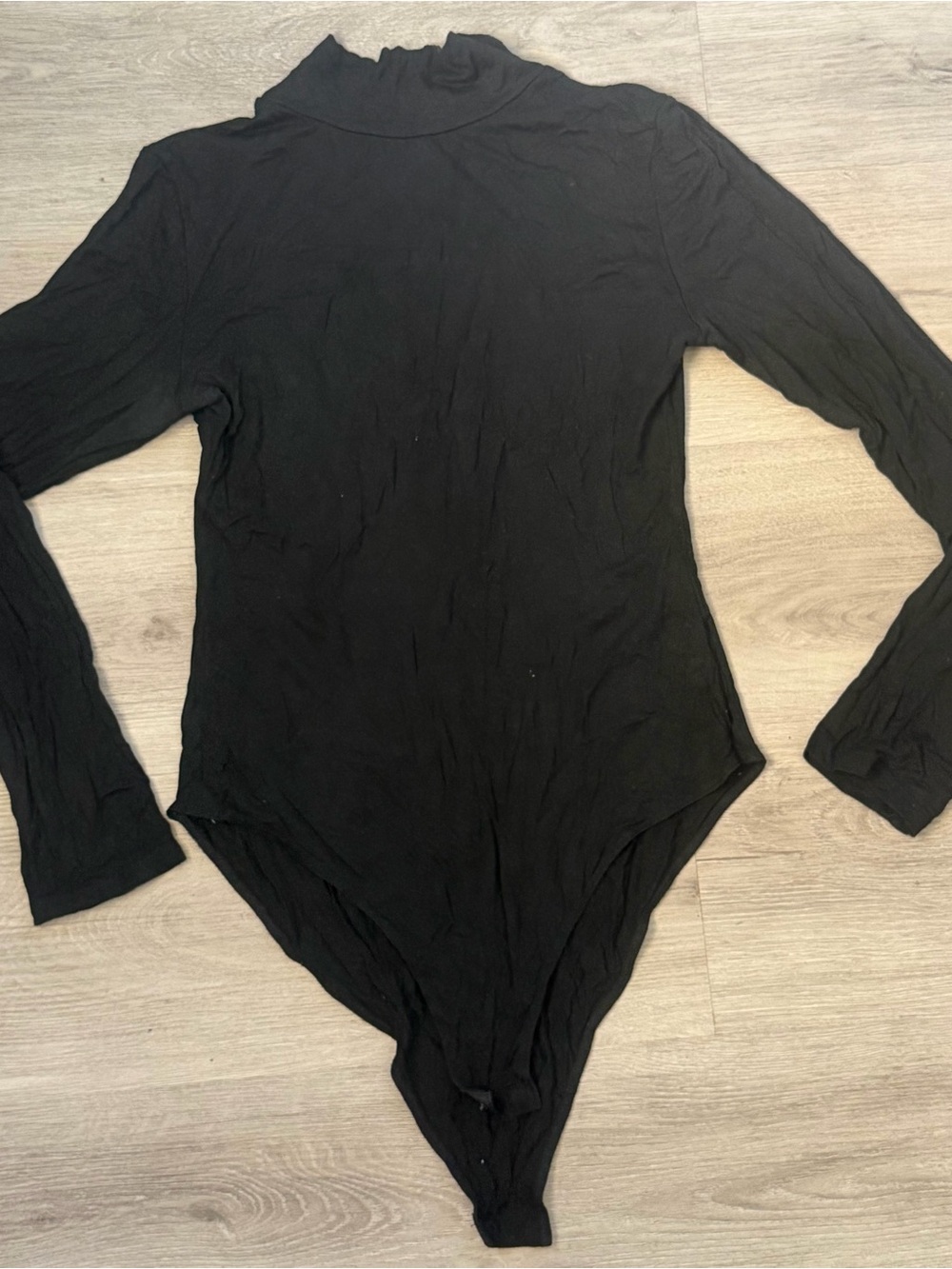 Mango Black Long-Sleeve Turtleneck Bodysuit